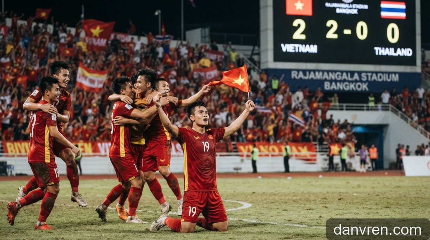 Việt Nam 2-0 Thái Lan: Lợi thế kép và bước đệm lịch sử tại Rajamangala